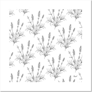 Lavender Line Art Pattern Posters and Art